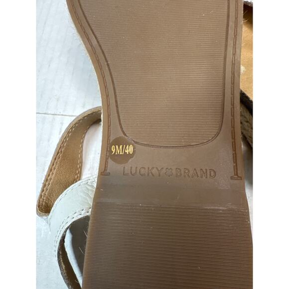 Lucky Brand Womens White Gabrien Wedge Slingback Sandals Size 9 - Picture 4 of 4